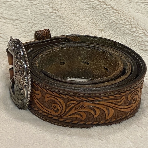 Men's Nocona Tucson Top Grain Brown Western-Style Leather Belt Size 40 VGC - Picture 2 of 7